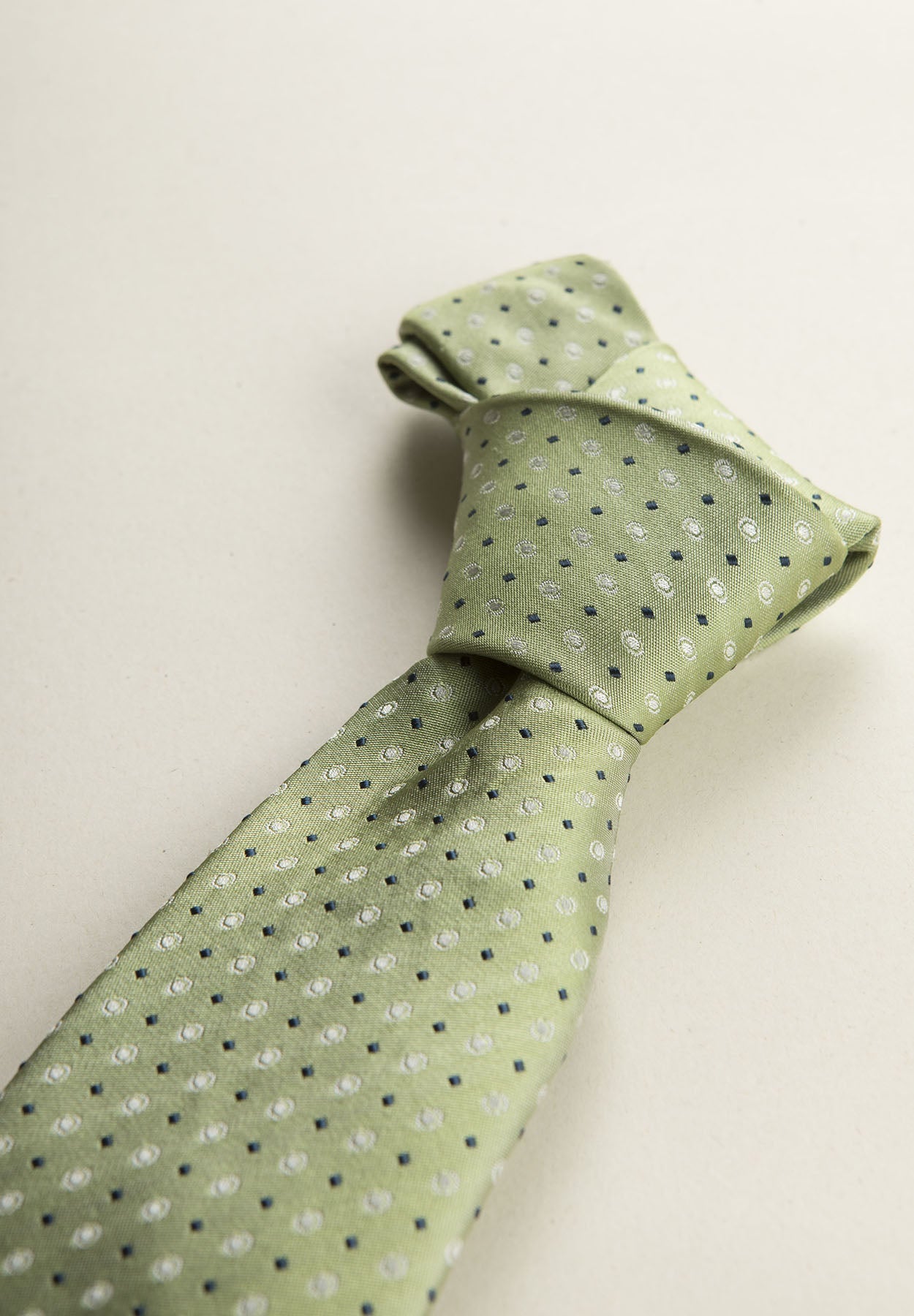 Light Green Micro-Pattern Silk Tie