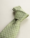 Light Green Micro-Pattern Silk Tie