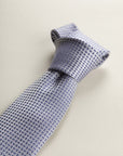 Wisteria Tie With A Blue And White Micro-Pattern In Silk