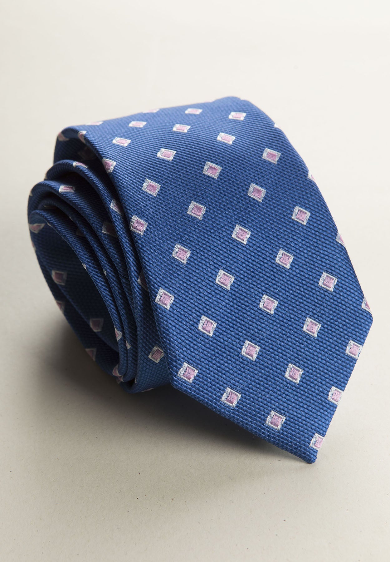 Bluette Pink Checked Silk Tie