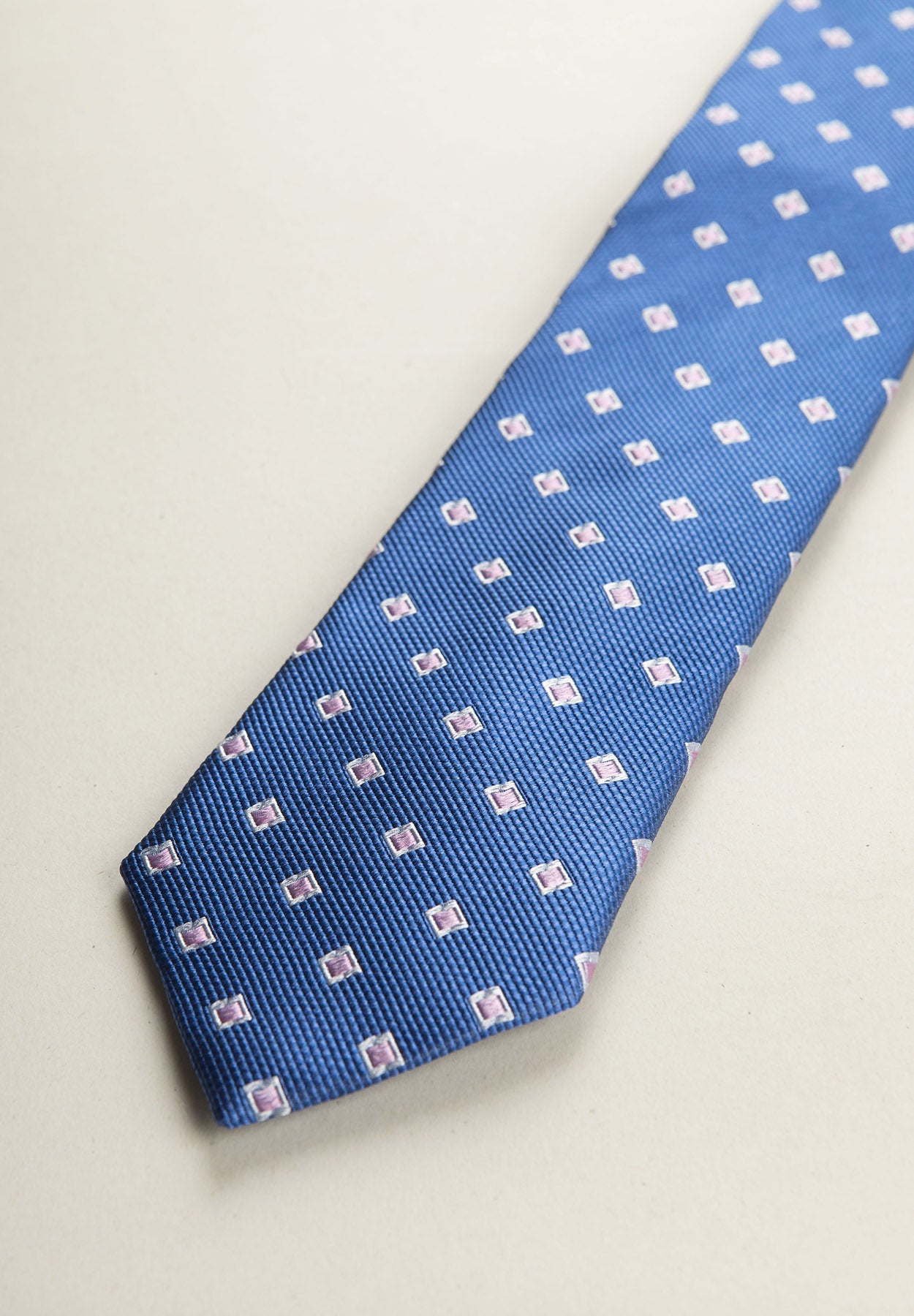 Bluette Pink Checked Silk Tie