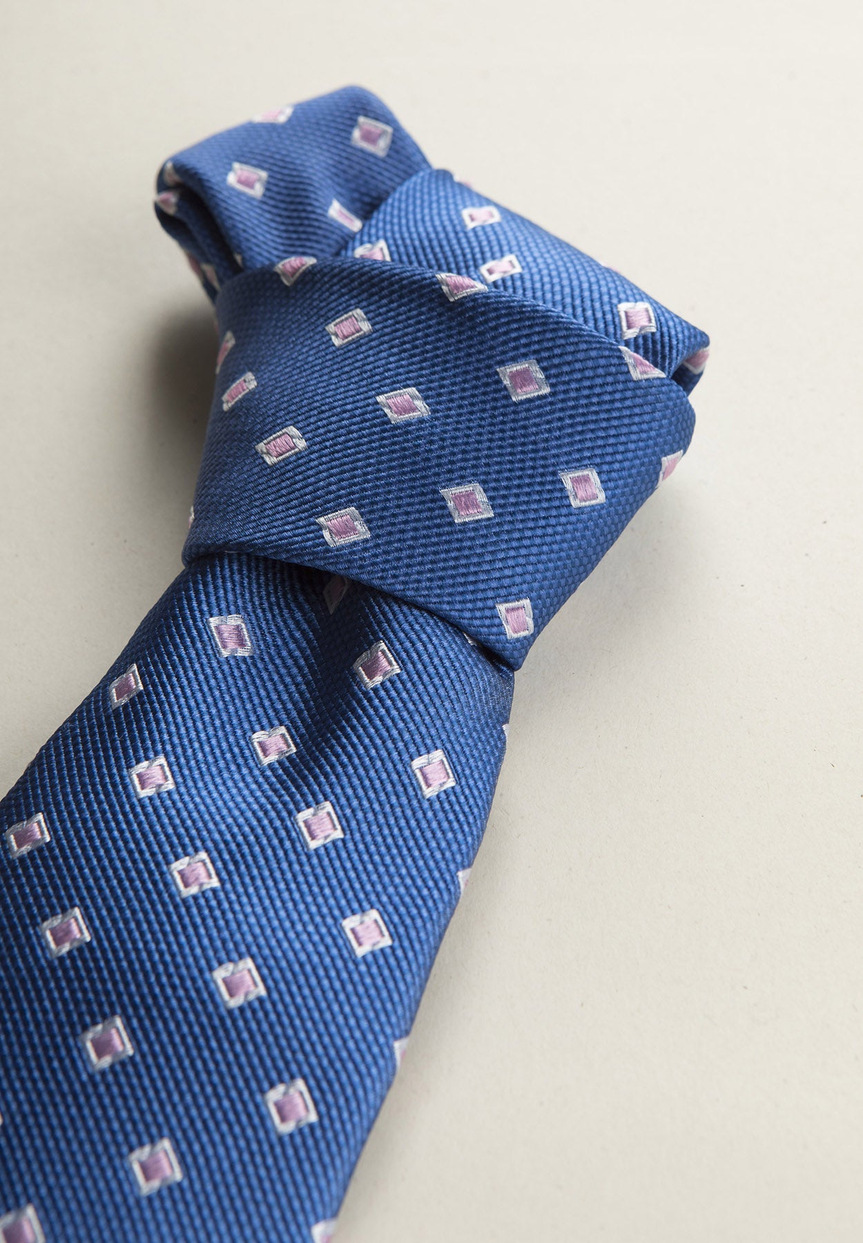 Bluette Pink Checked Silk Tie