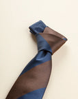Dark blue regimental silk tie