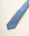 Light blue tie with blue polka dots, cotton and silk