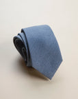 Blue silk cotton tie