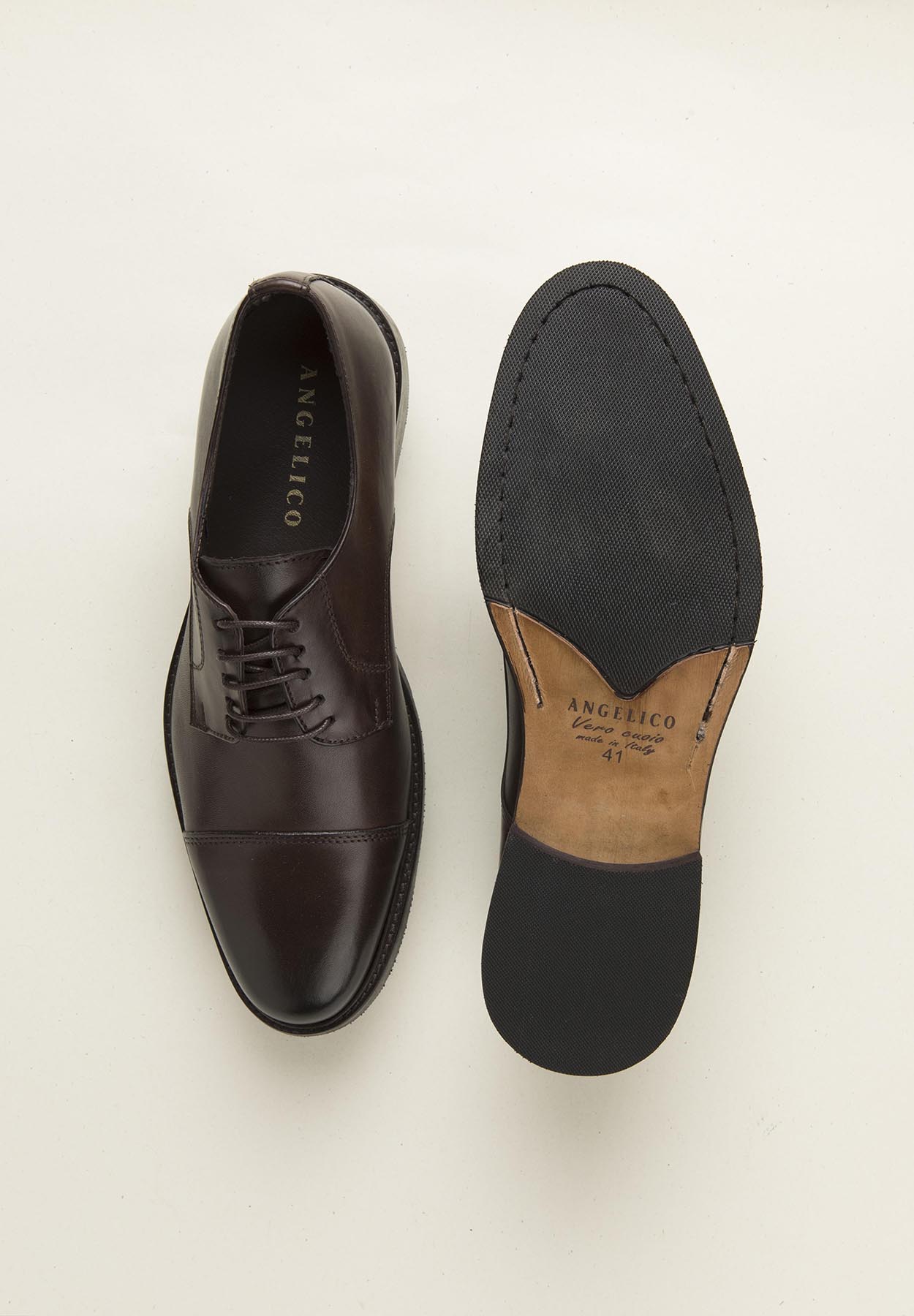 Brown Derby With Stitched Leather Toe Cap