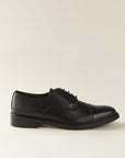 Black Derby With Stitched Leather Toe Cap