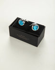 Round cobalt stone cufflink