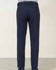 Navy blue wool Travel custom fit trousers