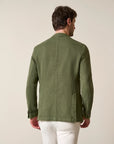Green armor jacket cotton linen custom fit