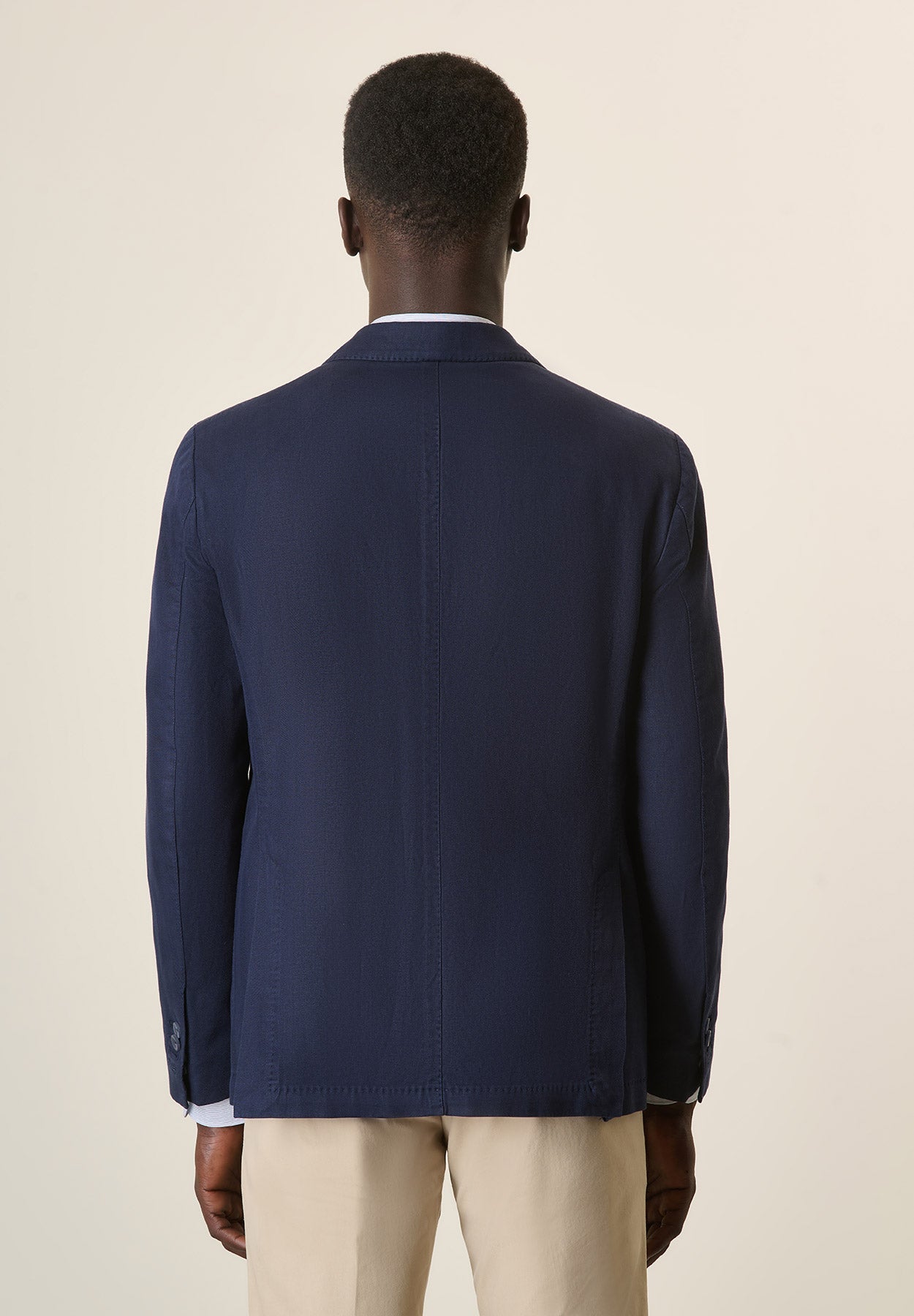 Custom Fit Blue Herringbone Cotton Jacket