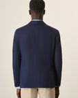 Custom Fit Blue Herringbone Cotton Jacket