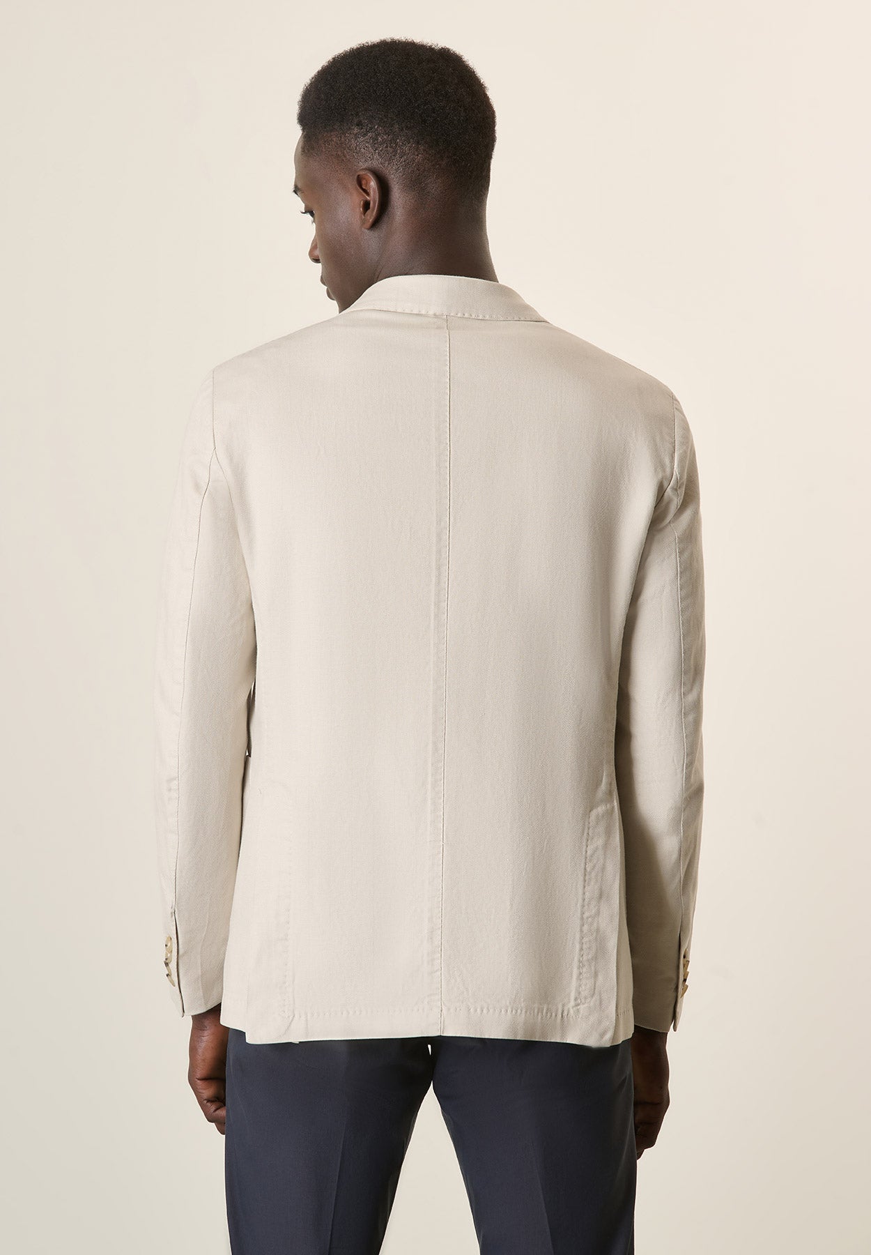 Custom Fit Herringbone Cotton Chalk Jacket