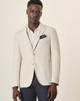 Custom Fit Herringbone Cotton Chalk Jacket