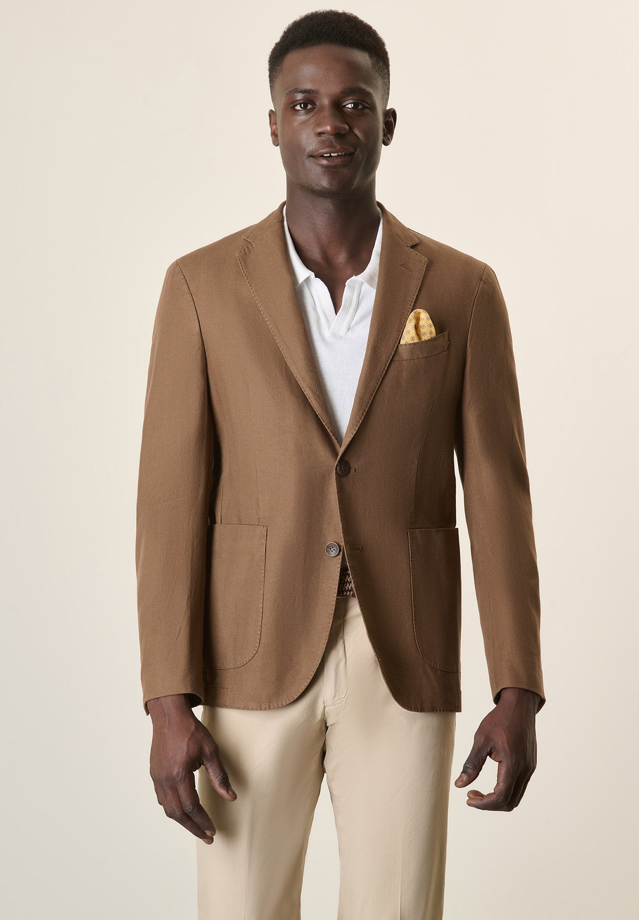 Custom Fit Dark Brown Herringbone Cotton Jacket