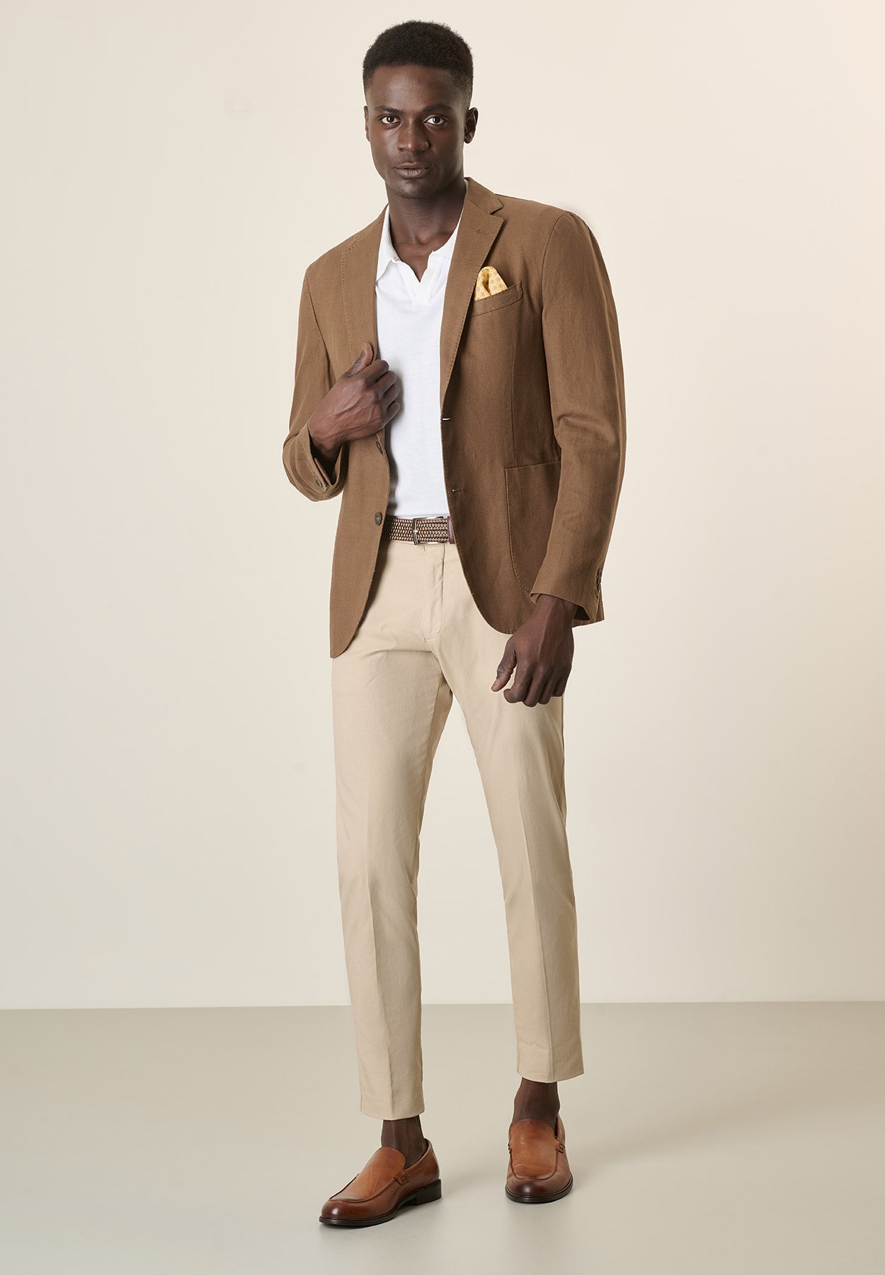 Custom Fit Dark Brown Herringbone Cotton Jacket