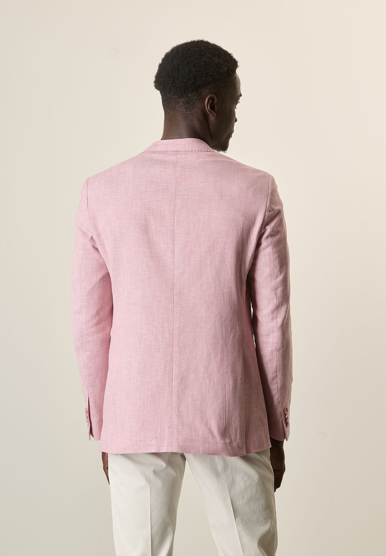 Pink Canvas Cotton Linen Custom Fit Jacket