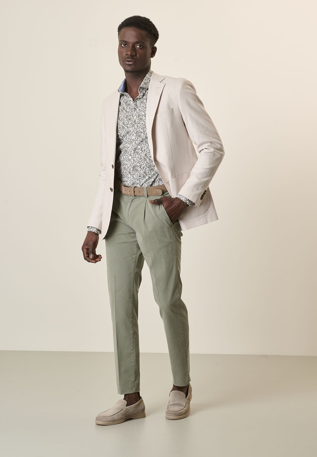 Custom Fit Ecru Cotton Linen Canvas Jacket