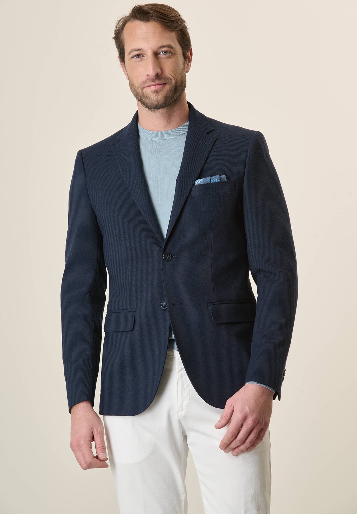 Custom Fit Blue Jersey Jacket