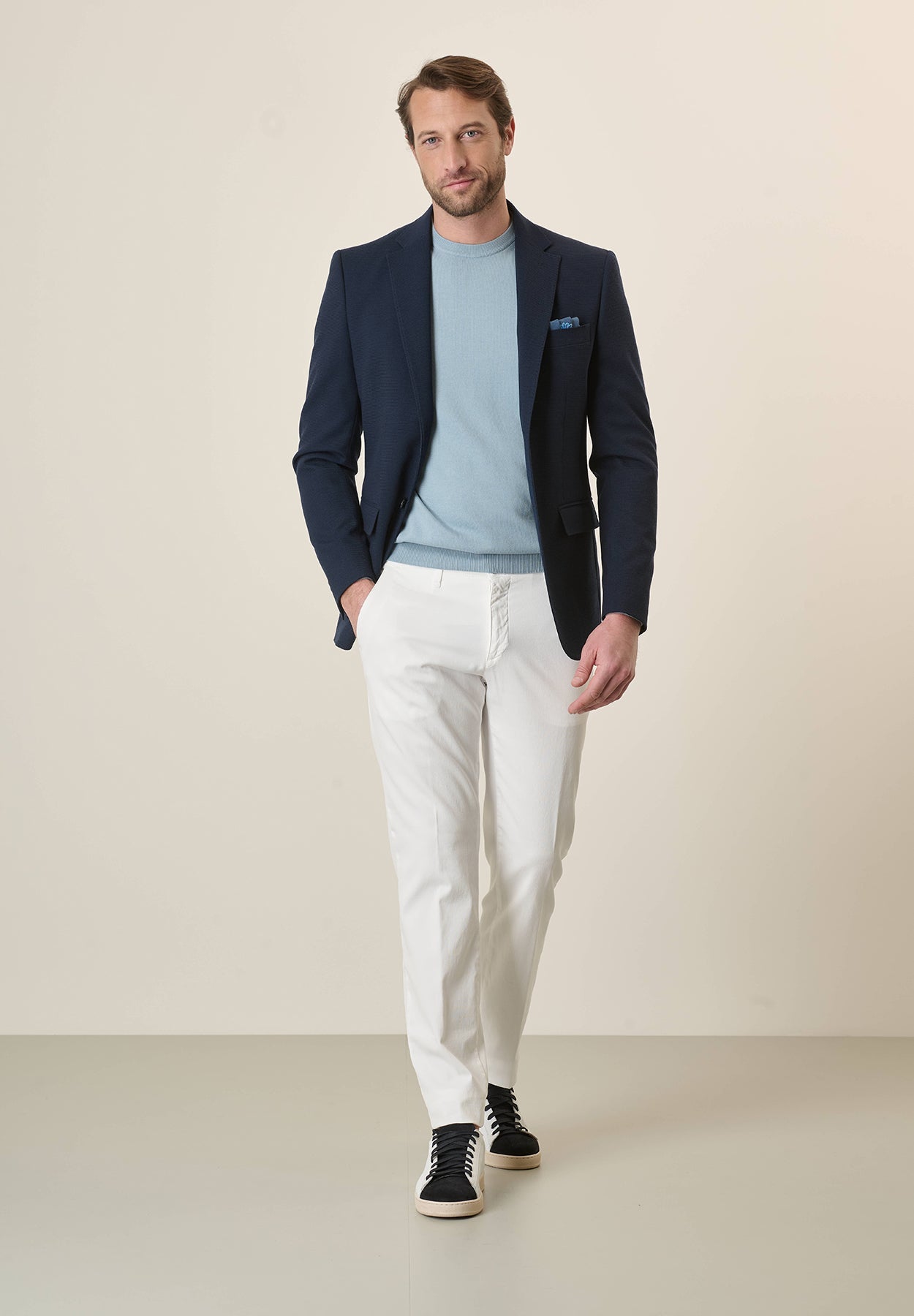 Custom Fit Blue Jersey Jacket