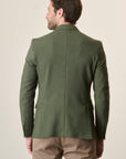 Custom Fit Green Textured Jersey Jacket