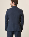 Dark Blue Linen Custom Fit Jacket