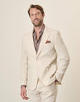 Custom Fit Cream Linen Jacket