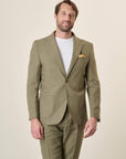 Custom Fit Linen Military Green Jacket