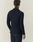 Blue wool blend knitted jacket