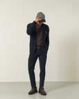 Giacca maglia blu misto lana-Angelico