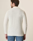 Cream Cotton Blend Knitted Jacket