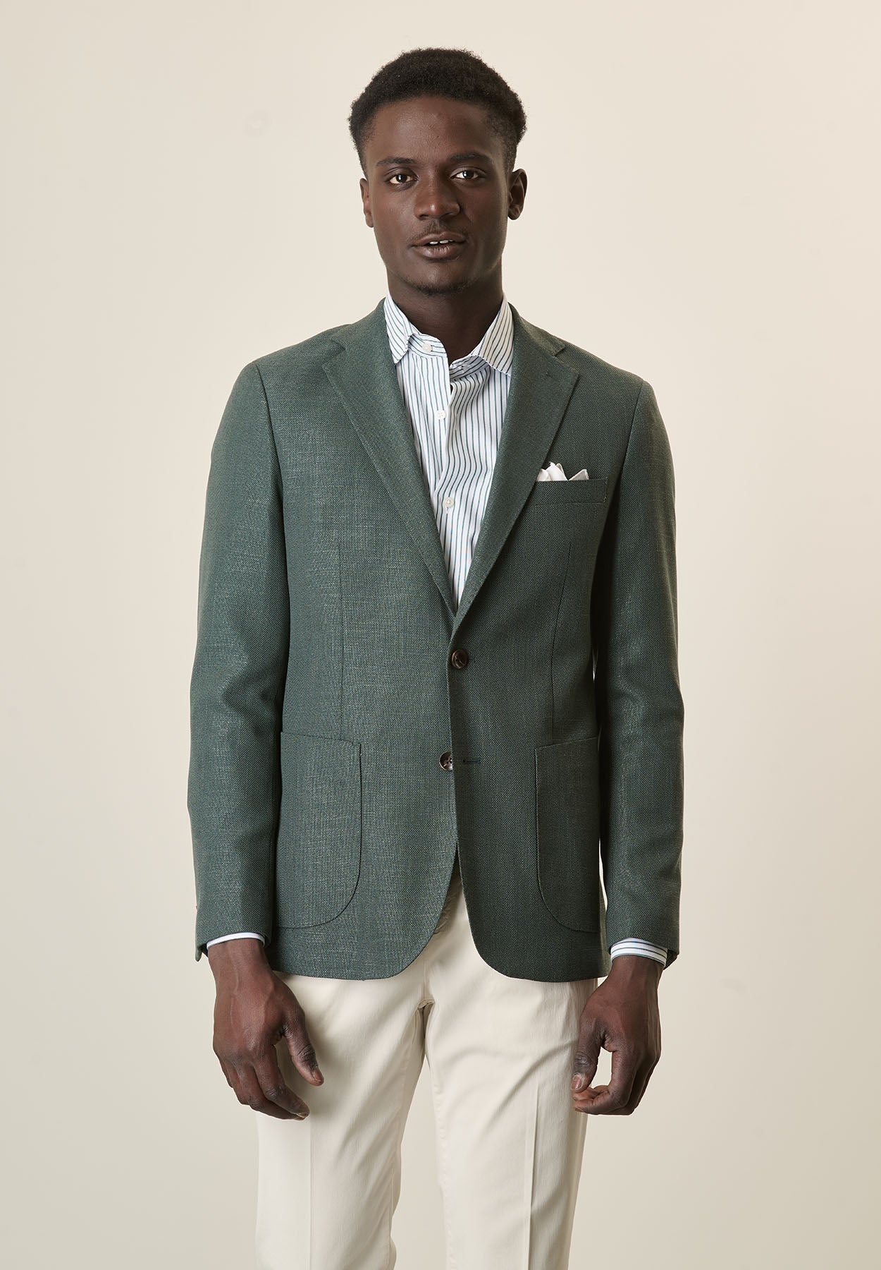 Custom Fit Green Hopsack Jacket