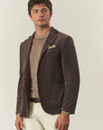 Brown corduroy custom fit jacket