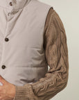Gilet ghiaccio trapuntato con bottoni-Angelico