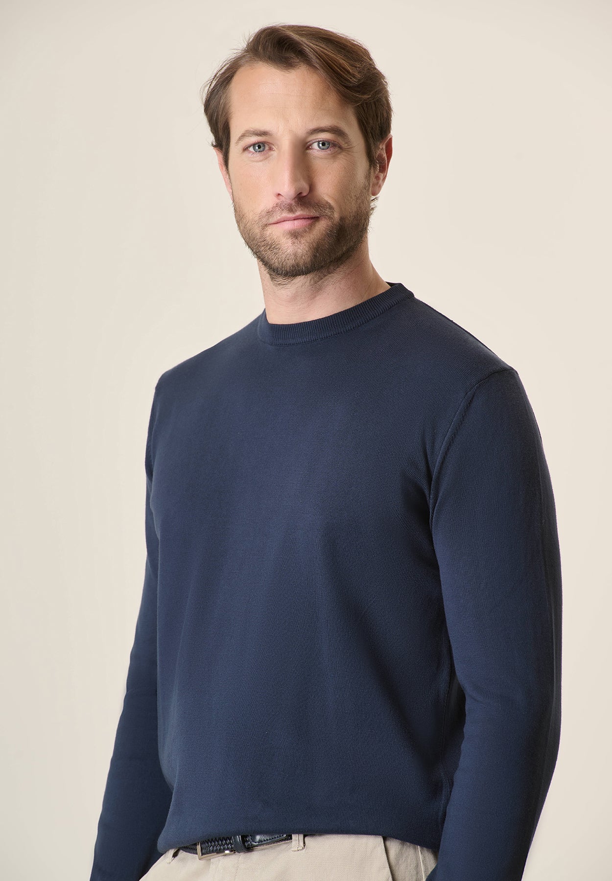 Blue Cotton Crewneck