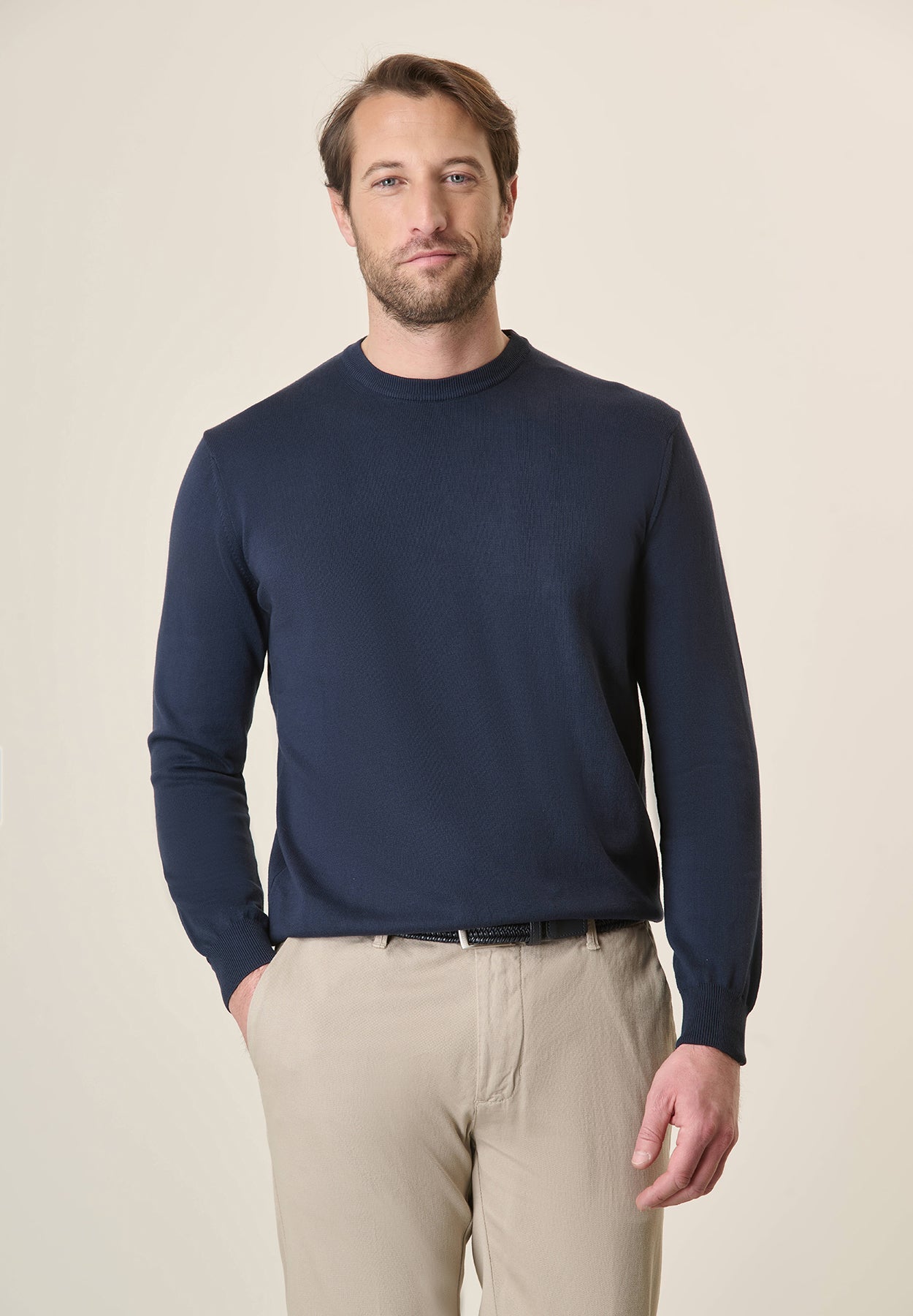 Blue Cotton Crewneck