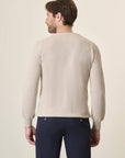 Beige Cotton Rice Grain Crewneck