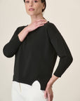 Oversized Black Crewneck With Slits