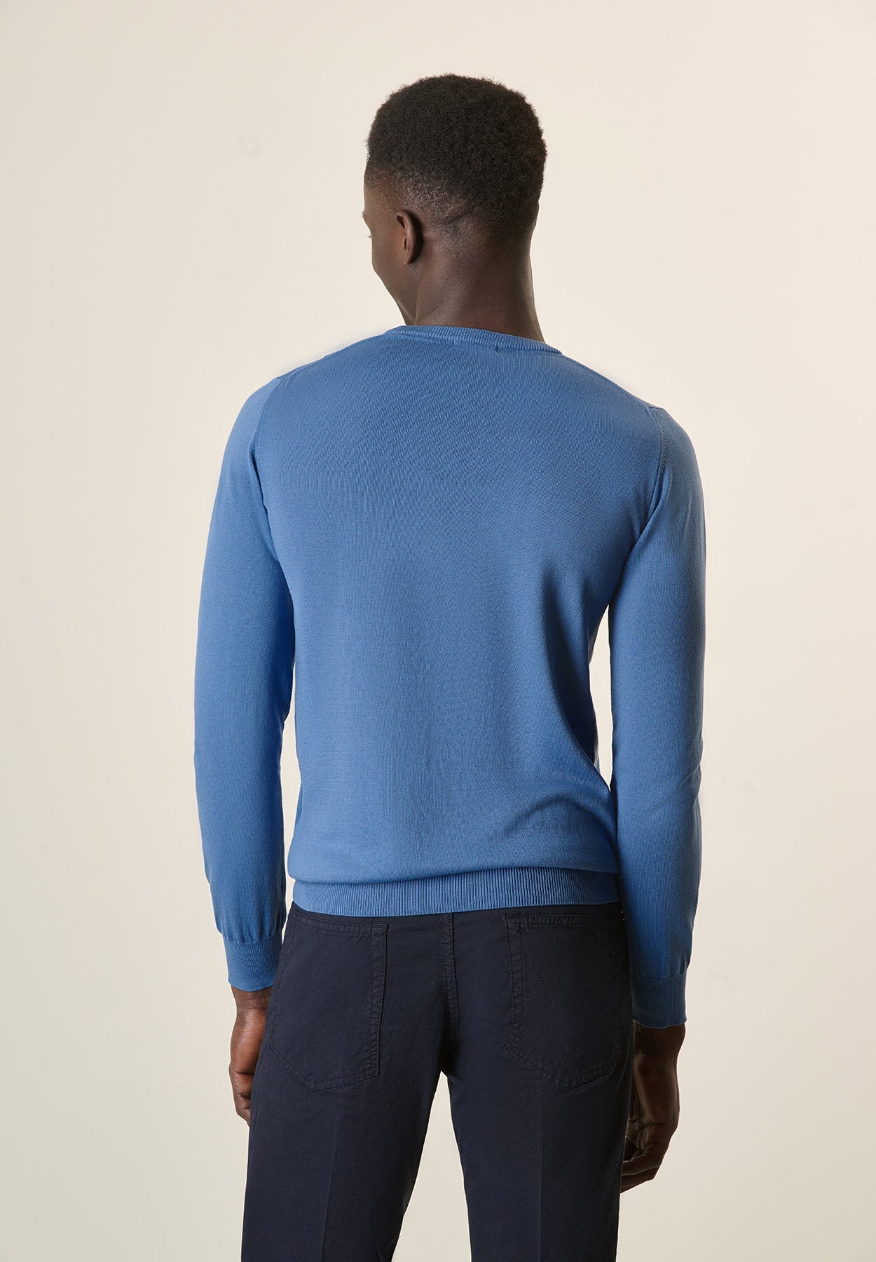 Light Blue Denim Cotton Crewneck