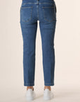 Jeans bottoni dorati denim stretch-Angelico