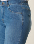 Stretch Cotton Jeans With Sewn-In Turn-Ups