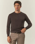 Brown merino wool crewneck Lana Gatto