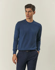 Crewneck in merino wool in aviation color Lana Gatto