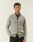 Light gray wool blend rice grain jacket sweater