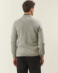 Light gray wool blend rice grain jacket sweater