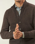 Brown rice grain wool blend jacket sweater