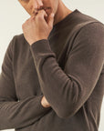 Brown frost wool blend crewneck