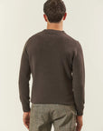 Brown frost wool blend crewneck
