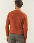 Orange crewneck in frosted wool blend