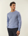 Light blue pure cashmere crewneck